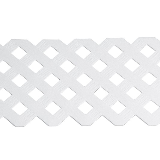 LMT 1881KK-12x96-240 12" x 96" 3D Privacy Diamond Lattice Panel With Border (Wood Grain with 1.15" Sq. Opening) - White Shown As Example