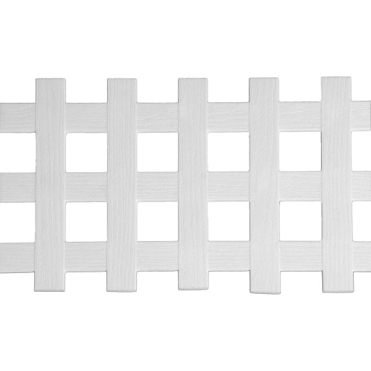LMT 1882W-12x96-32 12" x 96" Standard Square Lattice With Border (Wood Grain with 1.70" Sq. Opening) - White