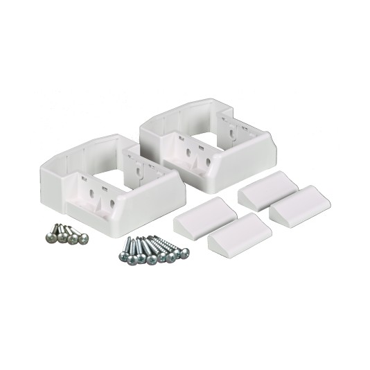 LMT 1932-WHITE 4" x 3 3/4" (3.889" x 3.715" OD) T-Rail Straight Bracket Kit For Vinyl Railing (White)