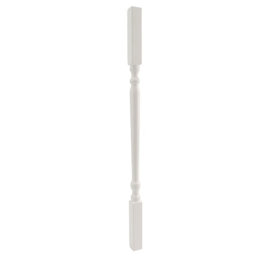 LMT 1 1/2" Sq Customizable Length Colonial Baluster Thermoformed Vinyl Spindle For Vinyl Railing (White) - 3150-CUSTOM-SPINDLE