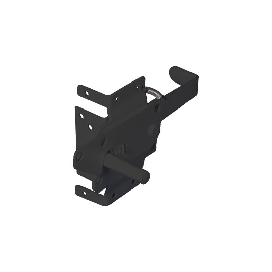 LMT 3-1/2" x 1-3/4" Reversible, Lockable, Dual-Sided Entry Stainless Steel Commercial Latches For Vinyl Fence Gates (Pair) Black