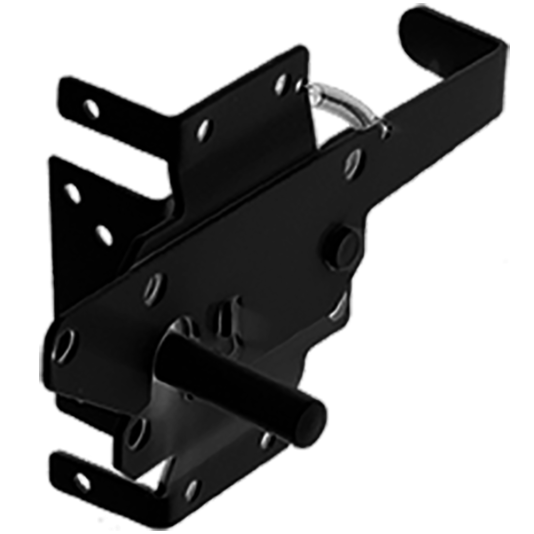 LMT 3-1/2" x 1-3/4" Reversible, Lockable, Dual-Sided Entry Carbon Steel Commercial Latches For Vinyl Fence Gates (Pair) Black