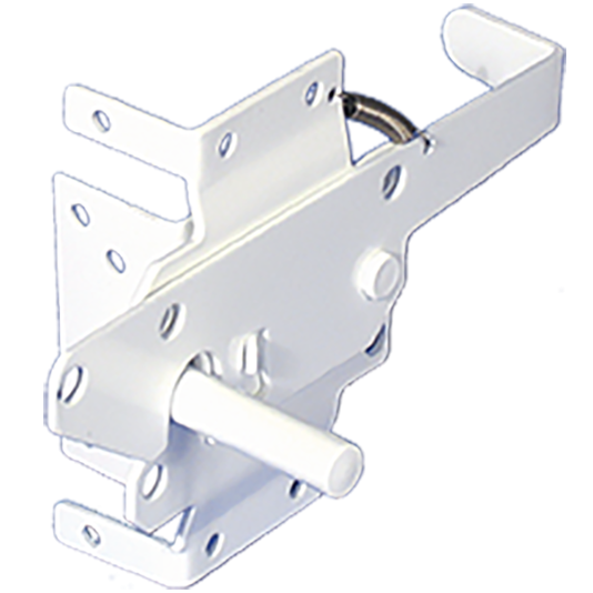 LMT 3-1/2" x 1-3/4" Reversible, Lockable, Dual-Sided Entry Carbon Steel Commercial Latches For Vinyl Fence Gates (Pair) White 