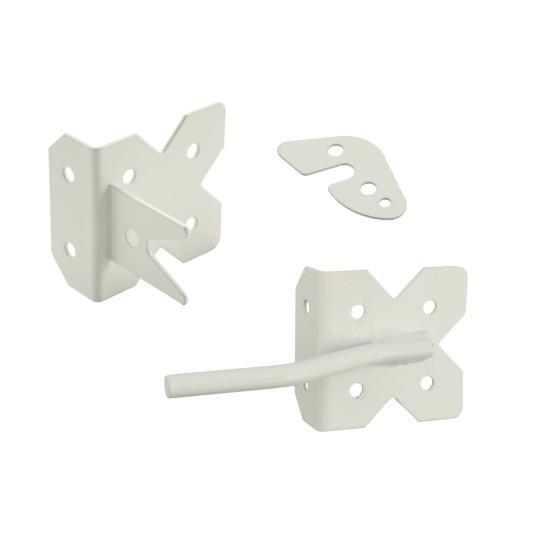 LMT 3" x 1 1/4" Self-Closing, Reversible Stainless Steel Latch For Vinyl Fence Gates (Pair) White - 4004-WHITE