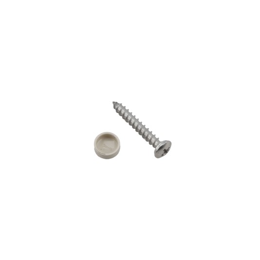 LMT 4034W-500-ALMOND #10 x 1 1/2" Phillips Screw and Snap Cap - Almond
