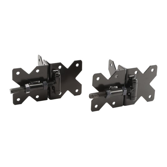 LMT 3" x 3" Self-Closing, Residential Hinge For Vinyl Fence Gates (Pair) Black - 4100-BLACK (GeneralUse)