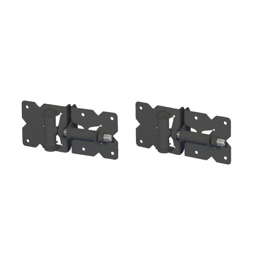 LMT 3 1/2" x 1 3/4" Self-Closing, Adjustable Tension Stainless Steel Hinge For Vinyl Fence Gates (Pair) Black