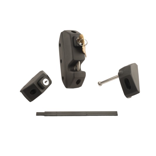 Nylon Locking Gate Latch w/ Exterior Entry (Black) 