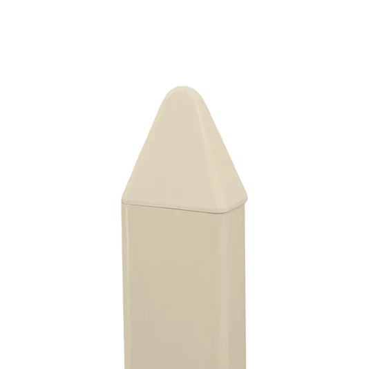 LMT 7/8" x 1 1/2" (0.745" x 1.362" ID) Sharp Vinyl Picket Cap for Vinyl Fence Posts (Almond) - 1159NA
