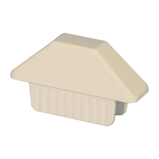 LMT 7/8" x 3" (0.700" x 2.850" ID) Dog Ear Vinyl Picket Cap for Vinyl Fence Posts (Almond) - P-78D-NA