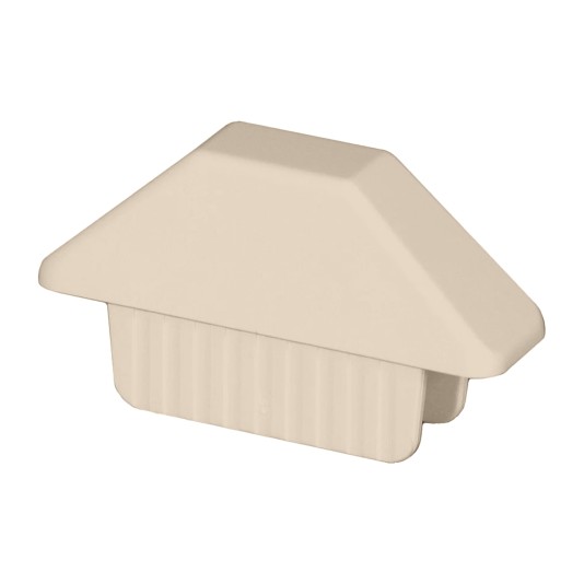 LMT 7/8" x 3" (0.718" x 2.788" ID) Dog Ear Vinyl Picket Cap for Vinyl Fence Posts (Beige) - 1012AKT