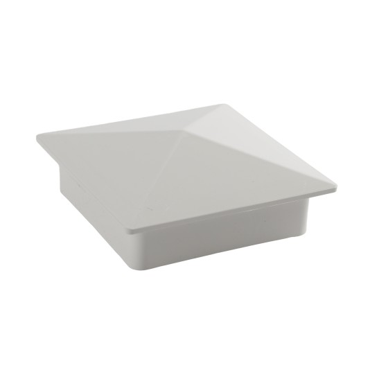 5" x 5" Sq Flat External Vinyl Post Cap (White) - Bufftech 70418