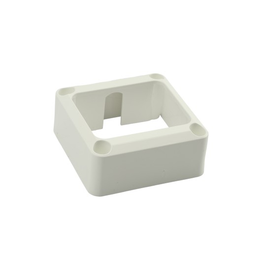 LMT FW42007-WHITE 2 1/8" x 2 5/8" Flat Rail Bracket For Vinyl Railing (Short) - White
