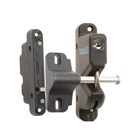 Nationwide Keystone X2 External Mount Two-Sided Gate Latch - KLX2-P2-4D-BK (GeneralUse)