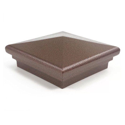 3.625" (3 5/8" x 3 5/8") Neptune Style Vinyl Post Cap for 4" x 4" Wood Post - Antique Copper