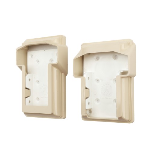 LMT MS-23VTS-ALMOND Eclipse Vinyl T-Rail Stair Bracket For Vinyl Railing - Almond