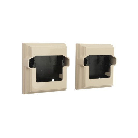 LMT OTI-32TFB2P-ALMOND 3" x 2" Contour T-Rail Flat Bracket For Vinyl Railing (2 Piece) - Almond