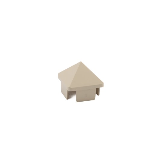 LMT 1 3/8" x 1 3/8" Thin Wall Sharp Vinyl Picket Cap for Vinyl Fence Posts (Almond) - P-13PW-ALMOND
