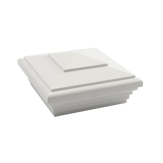 5" x 5" Classic New England Vinyl Post Cap (White) - LMT S-55NE-W