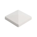 LMT 1000W 3 1/2" x 3 1/2" Pyramid Flat Vinyl Post Cap (External) - White