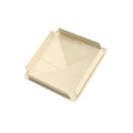 LMT 1079NA 5" x 5" Internal Pyramid Vinyl Post Cap (4.700" Inside Dimension) - Almond