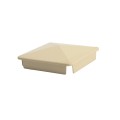 LMT 1079NA 5" x 5" Internal Pyramid Vinyl Post Cap (4.700" Inside Dimension) - Almond