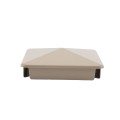 LMT 1079KK 5" x 5" Internal Pyramid Vinyl Post Cap (4.700" Inside Dimension) - Khaki 