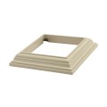 LMT 4" Sq. One-Piece Low Profile Vinyl Post Skirt for Vinyl Fence Posts (Almond) - 1104-ALMOND