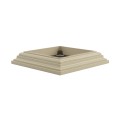 LMT 4" Sq. One-Piece Low Profile Vinyl Post Skirt for Vinyl Fence Posts (Almond) - 1104-ALMOND