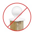 LMT 1117W 4" x 4" Dome Ball Vinyl Post Cap - White