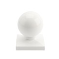 LMT 1117W 4" x 4" Dome Ball Vinyl Post Cap - White