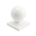 LMT 1117W 4" x 4" Dome Ball Vinyl Post Cap - White