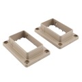 LMT 1219-KHAKI 2" x 3 1/2" Slotted Handrail Vinyl Bracket Kit For Vinyl Railing - Khaki