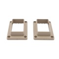 LMT 1219-KHAKI 2" x 3 1/2" Slotted Handrail Vinyl Bracket Kit For Vinyl Railing - Khaki