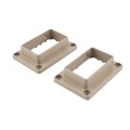LMT 1219-KHAKI 2" x 3 1/2" Slotted Handrail Vinyl Bracket Kit For Vinyl Railing - Khaki
