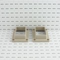 LMT 1219-KHAKI 2" x 3 1/2" Slotted Handrail Vinyl Bracket Kit For Vinyl Railing - Khaki