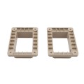LMT 1219-KHAKI 2" x 3 1/2" Slotted Handrail Vinyl Bracket Kit For Vinyl Railing - Khaki
