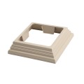 LMT 4" Sq. One-Piece Nantucket Vinyl Post Skirt for Vinyl Fence Posts (Almond) - 1232-ALMOND (PostSkirt)