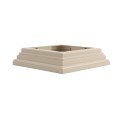 LMT 4" Sq. One-Piece Nantucket Vinyl Post Skirt for Vinyl Fence Posts (Almond) - 1232-ALMOND (PostSkirt)