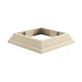 LMT 5" Sq. One-Piece Nantucket Vinyl Post Skirt for Vinyl Fence Posts (Khaki) - 1235-KHAKI