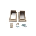 LMT 1276-KHAKI 2" x 3 1/2" Stair Rail Handrail Vinyl Bracket Kit For Vinyl Railing - Khaki