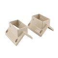 LMT 1388-ALMOND 2" x 3 1/2" 45 Degree Handrail Vinyl Bracket Kit - Almond 