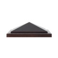 3.625" (3 5/8" x 3 5/8")  Haven Style Vinyl Post Cap for 4" x 4" Wood Post - Antique Brown