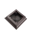 3.625" (3 5/8" x 3 5/8") Neptune Style Vinyl Post Cap for 4" x 4" Wood Post - Antique Brown