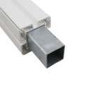 LMT General Purpose 4" Sq. x 36" Surface Mounting Post Mount For Vinyl Railing With 4" PVC Alignment Guides (Galvanized Steel) - 1573A