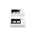LMT 1618-WHITE 2" x 3.5" Stair Rail Handrail Bracket Kit For Vinyl Railing (3 Piece) - White