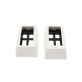 LMT 1618-WHITE 2" x 3.5" Stair Rail Handrail Bracket Kit For Vinyl Railing (3 Piece) - White