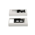 LMT 1620-WHITE 2" x 3 1/2" Capped Stair Rail Bracket Kit For Vinyl Railing - Field Cut (2 Piece) - White