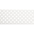 LMT 1881W-12x96-32 12" x 96" 3D Privacy Diamond Lattice Panel With Border (Wood Grain with 1.15" Sq. Opening) - White (GeneralUse)