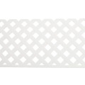 LMT 1881W-12x96-32 12" x 96" 3D Privacy Diamond Lattice Panel With Border (Wood Grain with 1.15" Sq. Opening) - White (GeneralUse)